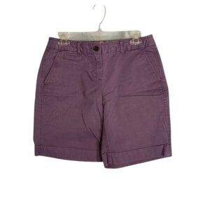 Boden Size US 6 Chino Shorts Womens Purple Denim Mid-Rise Pockets Cotton Blend